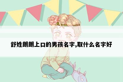舒姓朗朗上口的男孩名字,取什么名字好